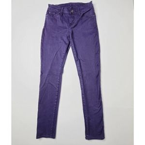 7 for all Mankind Women's Jeans 24 Dark Purple Gwenevere Skinny Cotton Blend